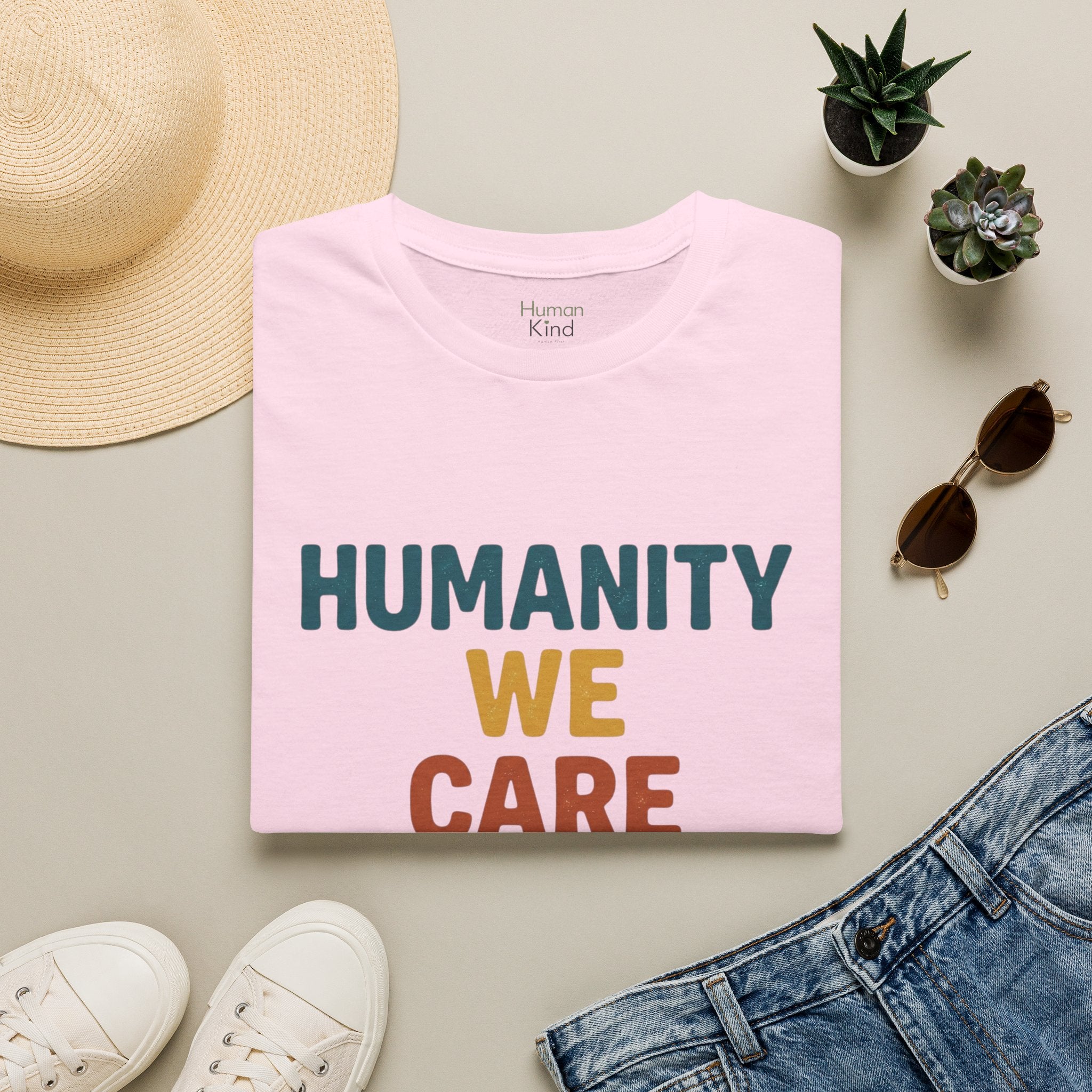 Humanity We Care - Text T-Shirt