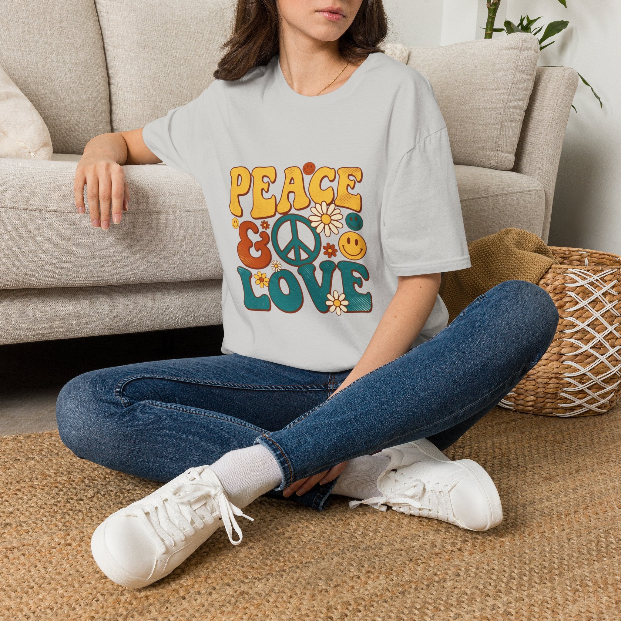 Peace & Love Retro T-Shirt