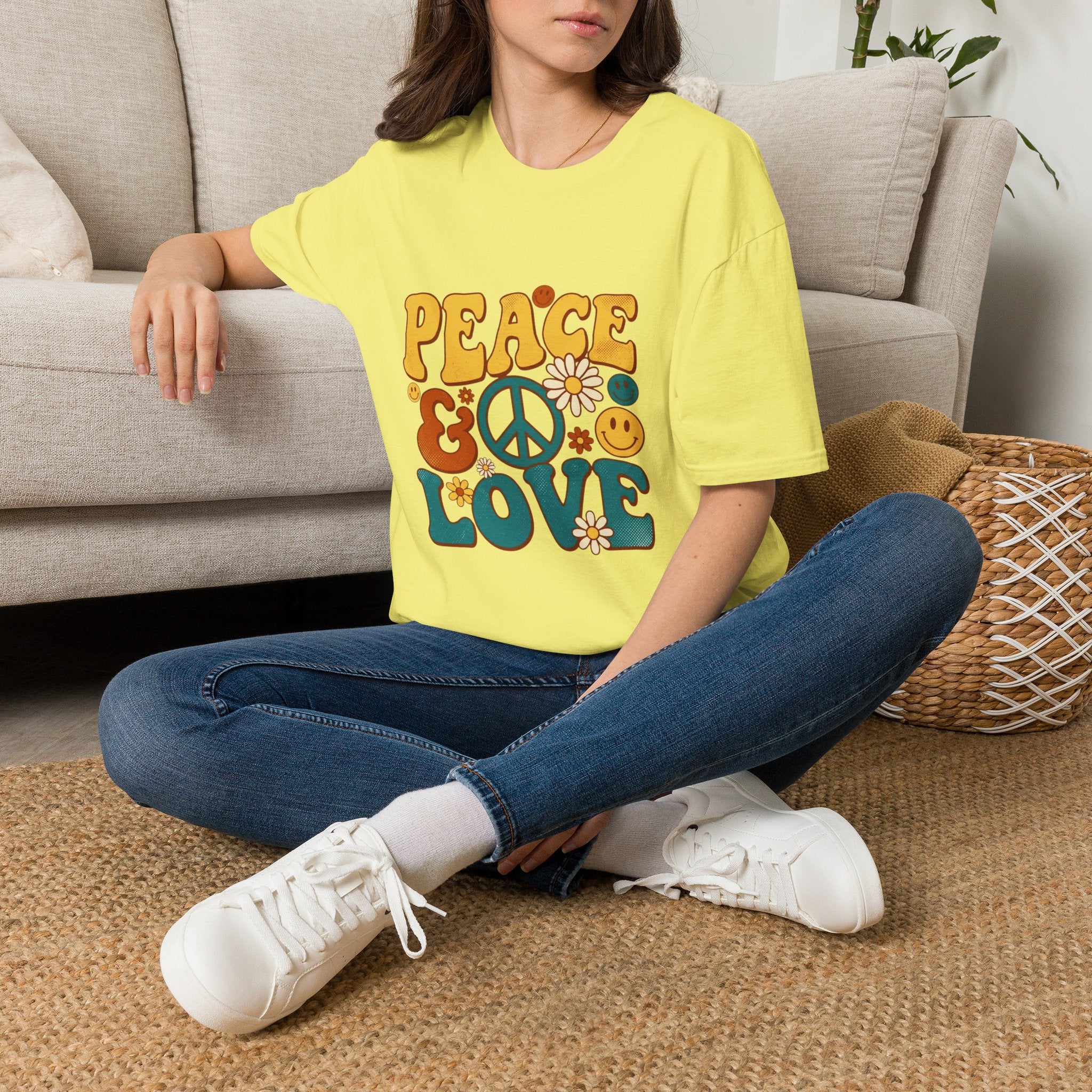 Peace & Love Retro T-Shirt