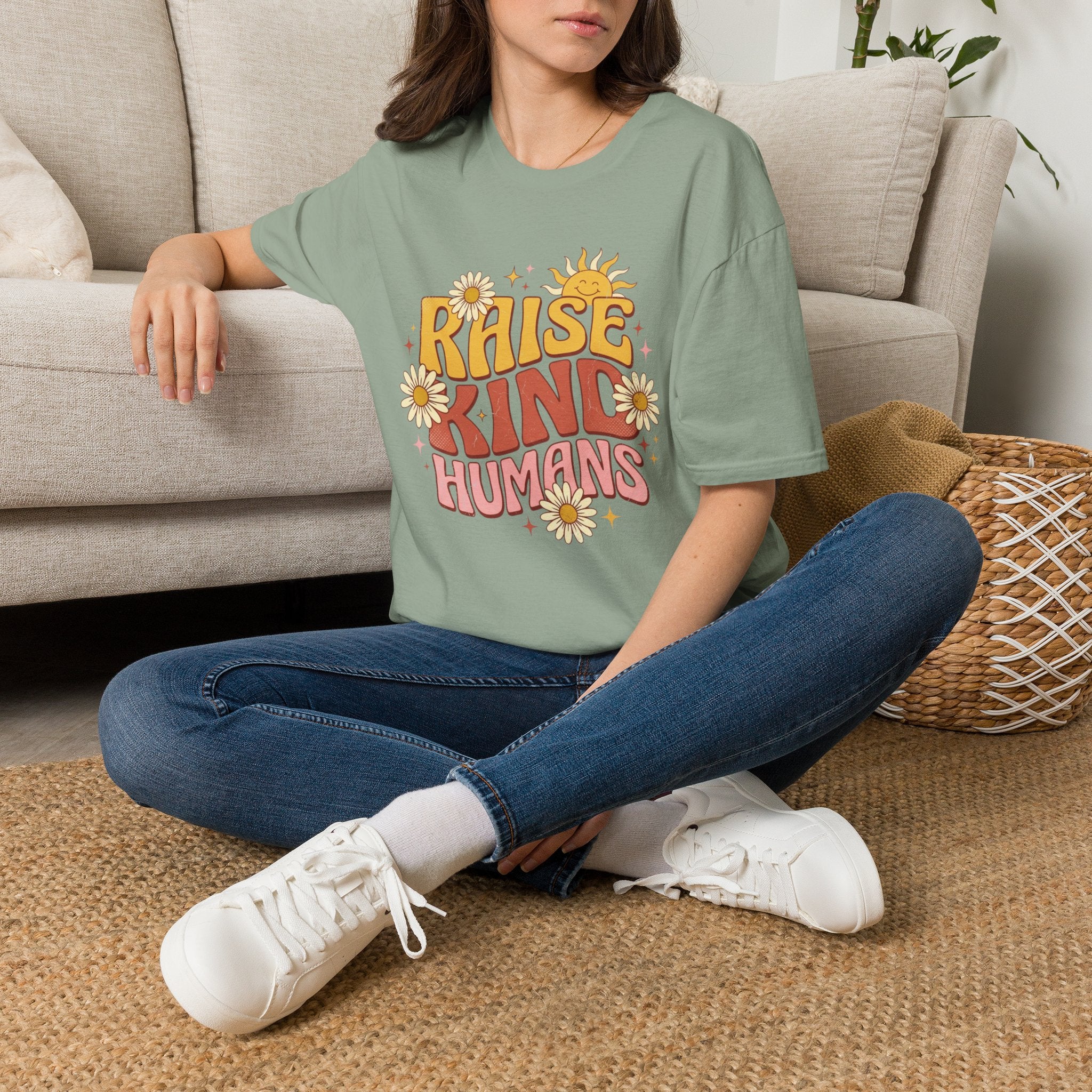 Raise Kind Humans Retro T-Shirt