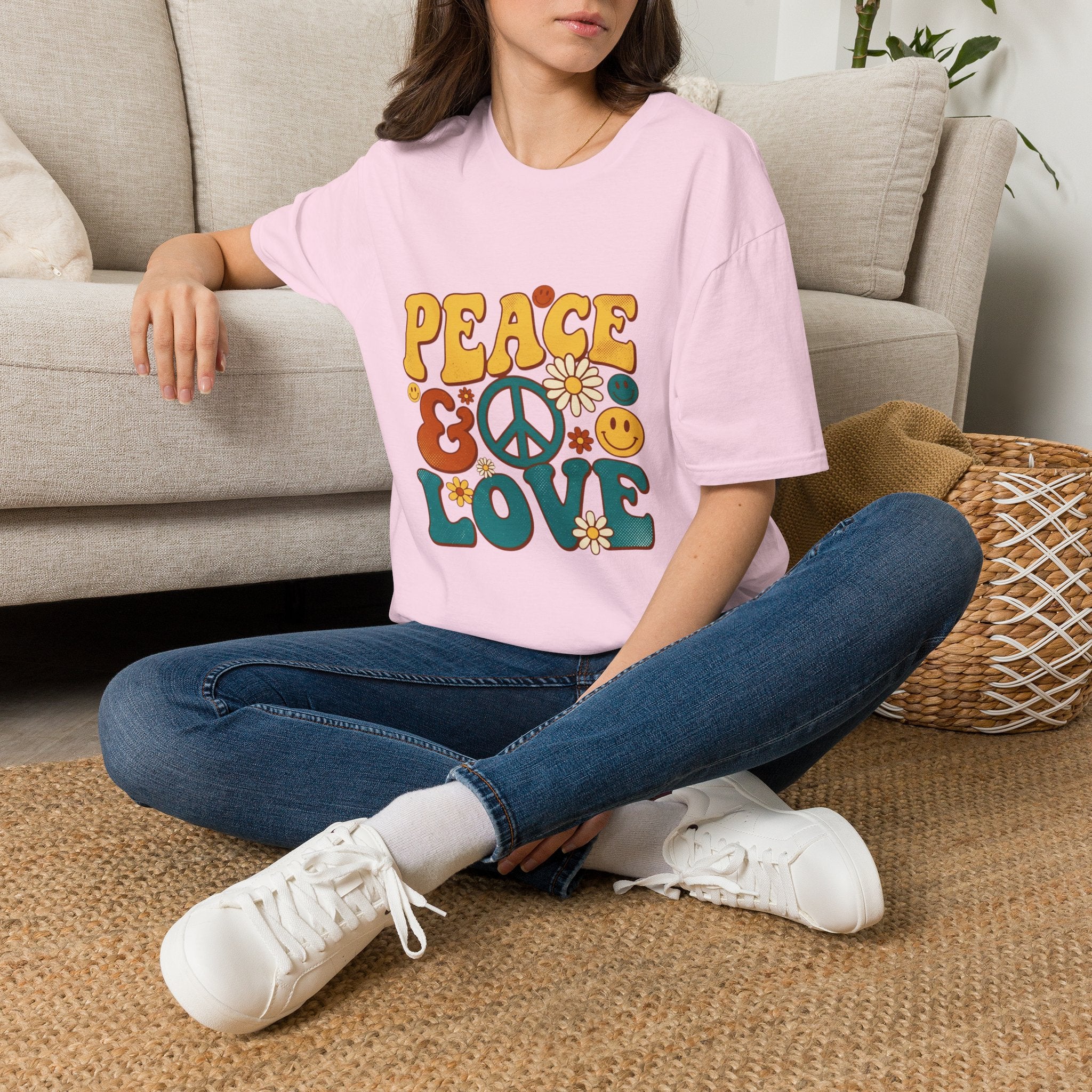 Peace & Love Retro T-Shirt