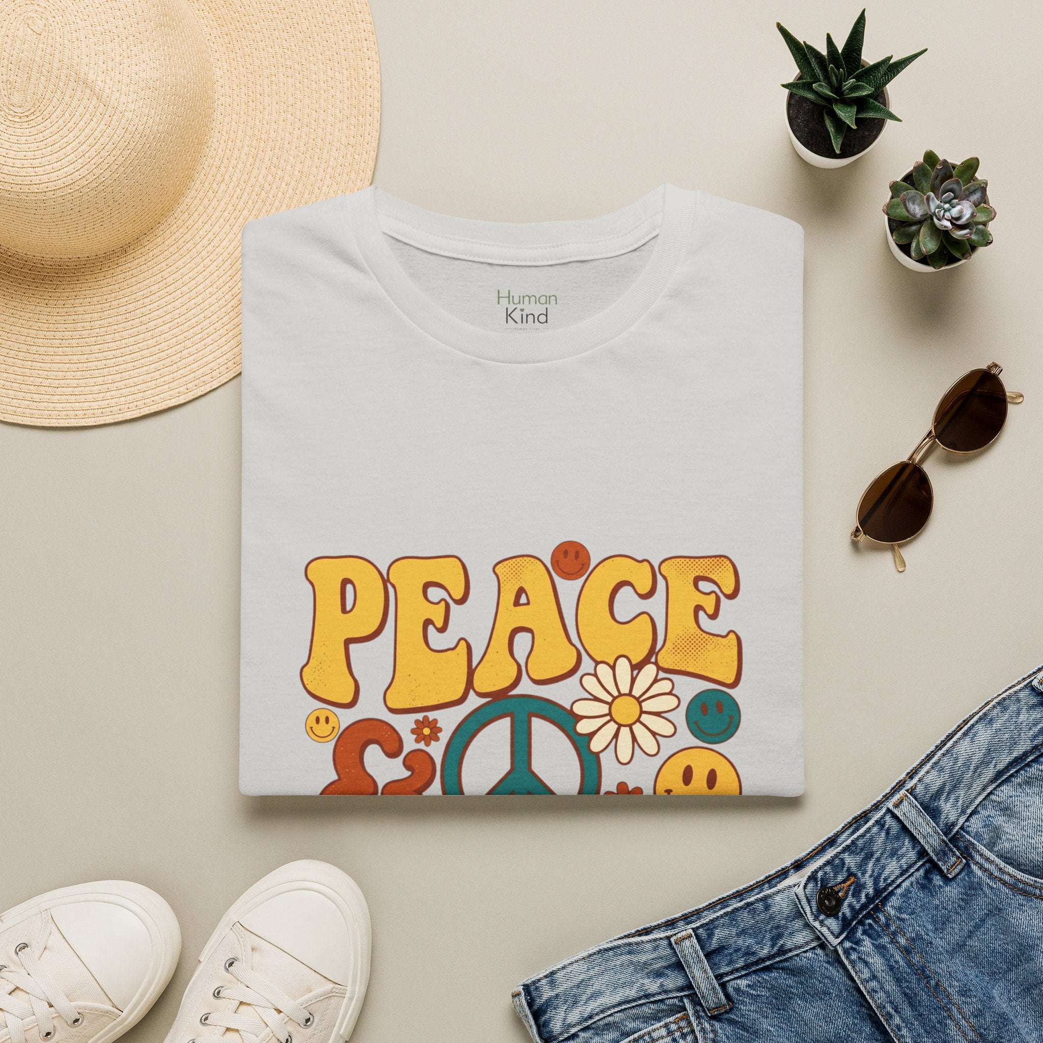 Peace & Love Retro T-Shirt