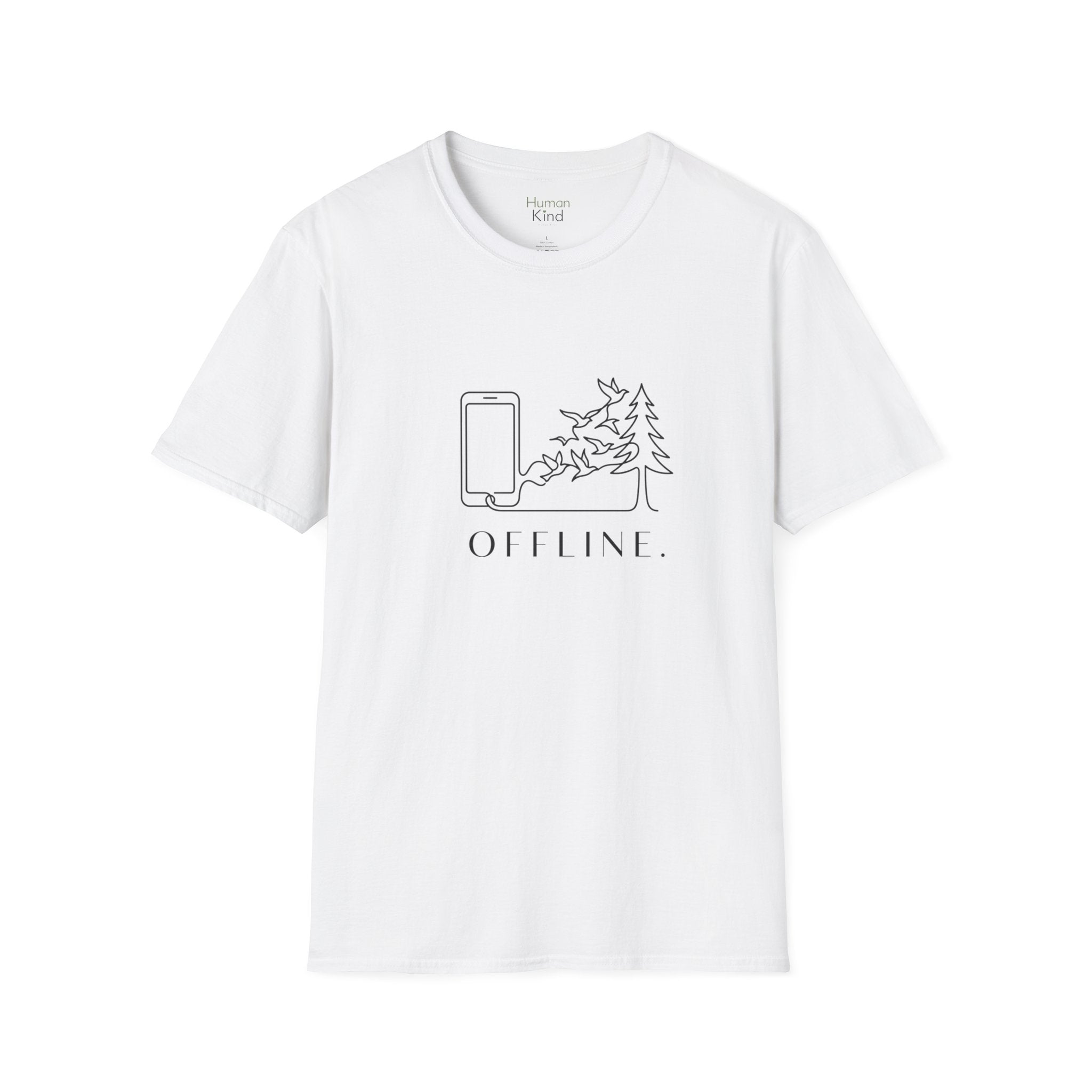 Offline Phones Trees Minimal T-Shirt