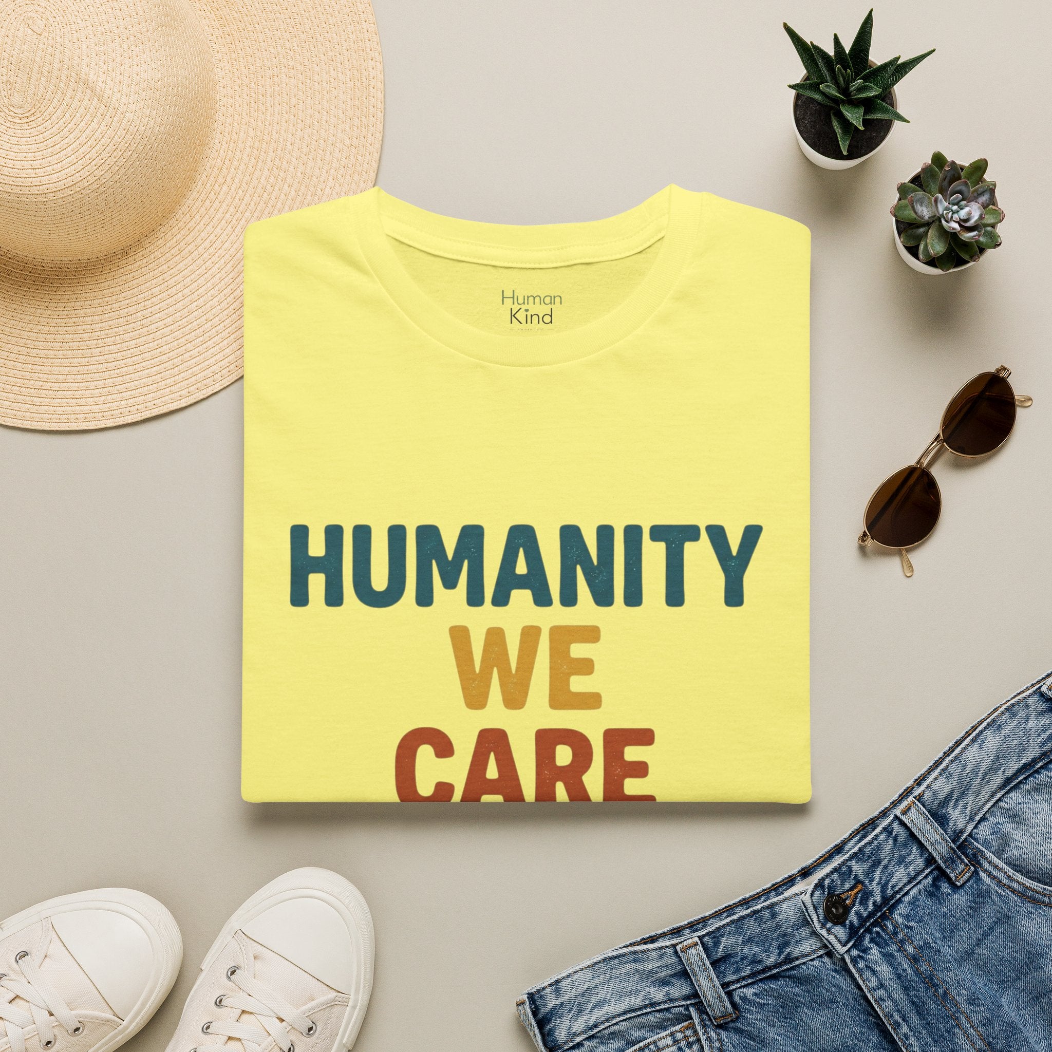 Humanity We Care - Text T-Shirt