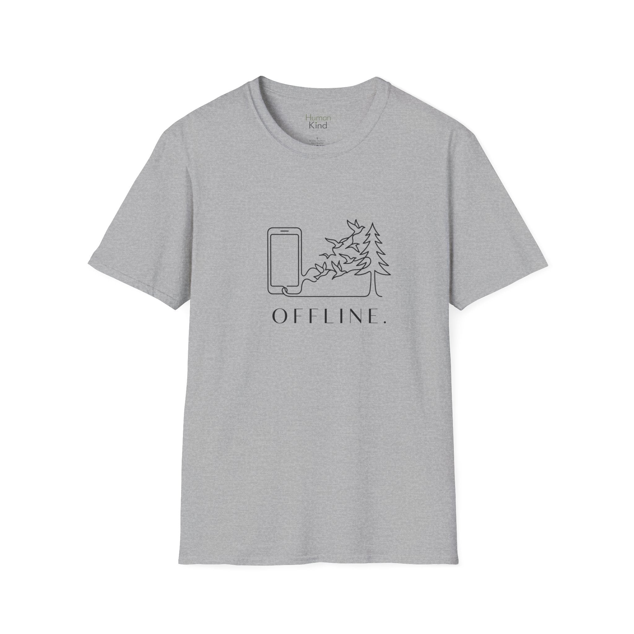Offline Phones Trees Minimal T-Shirt