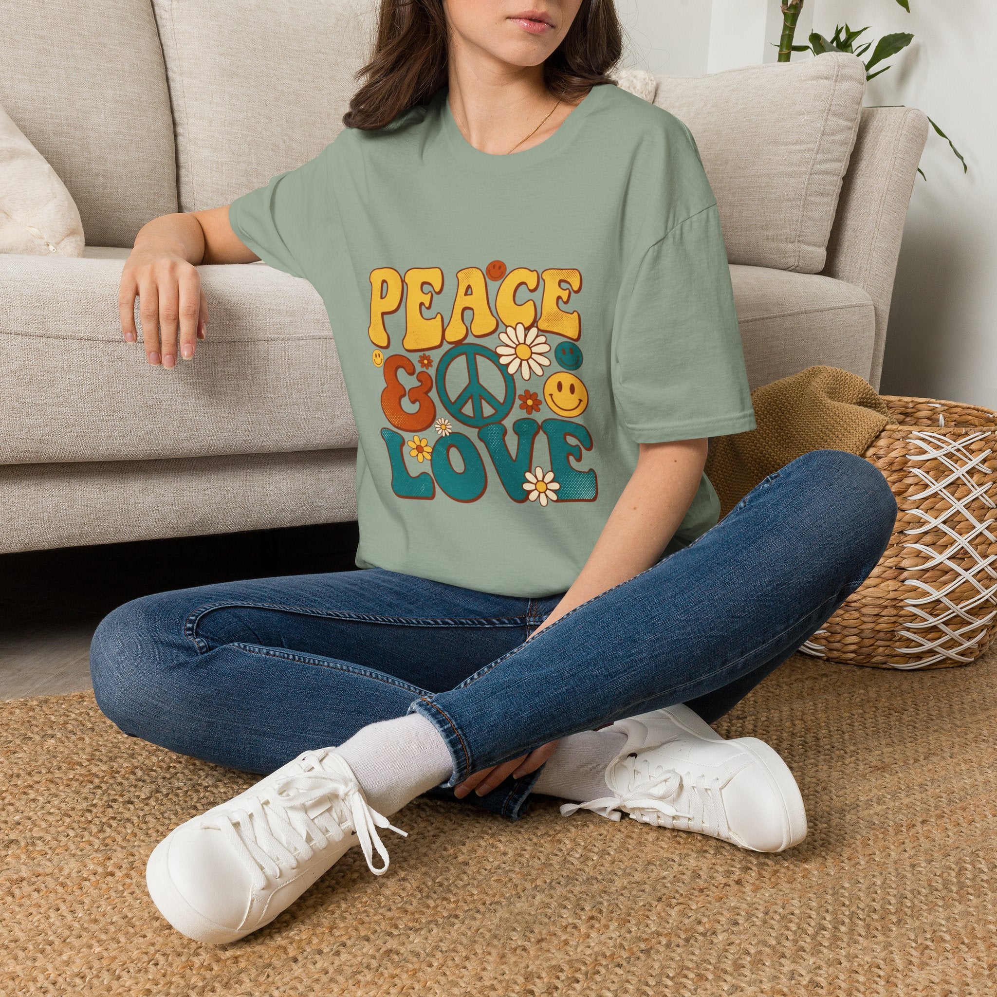 Peace & Love Retro T-Shirt