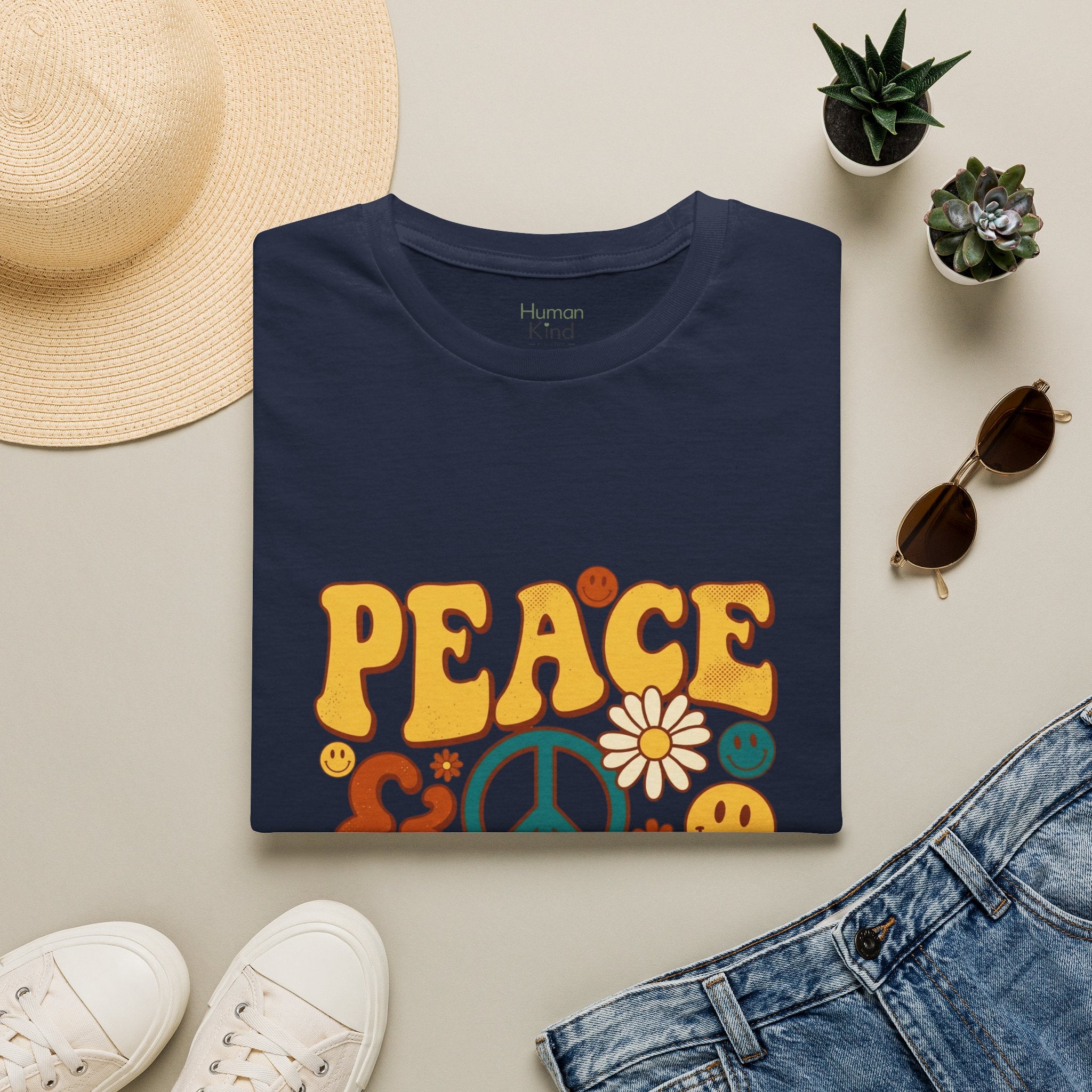 Peace & Love Retro T-Shirt