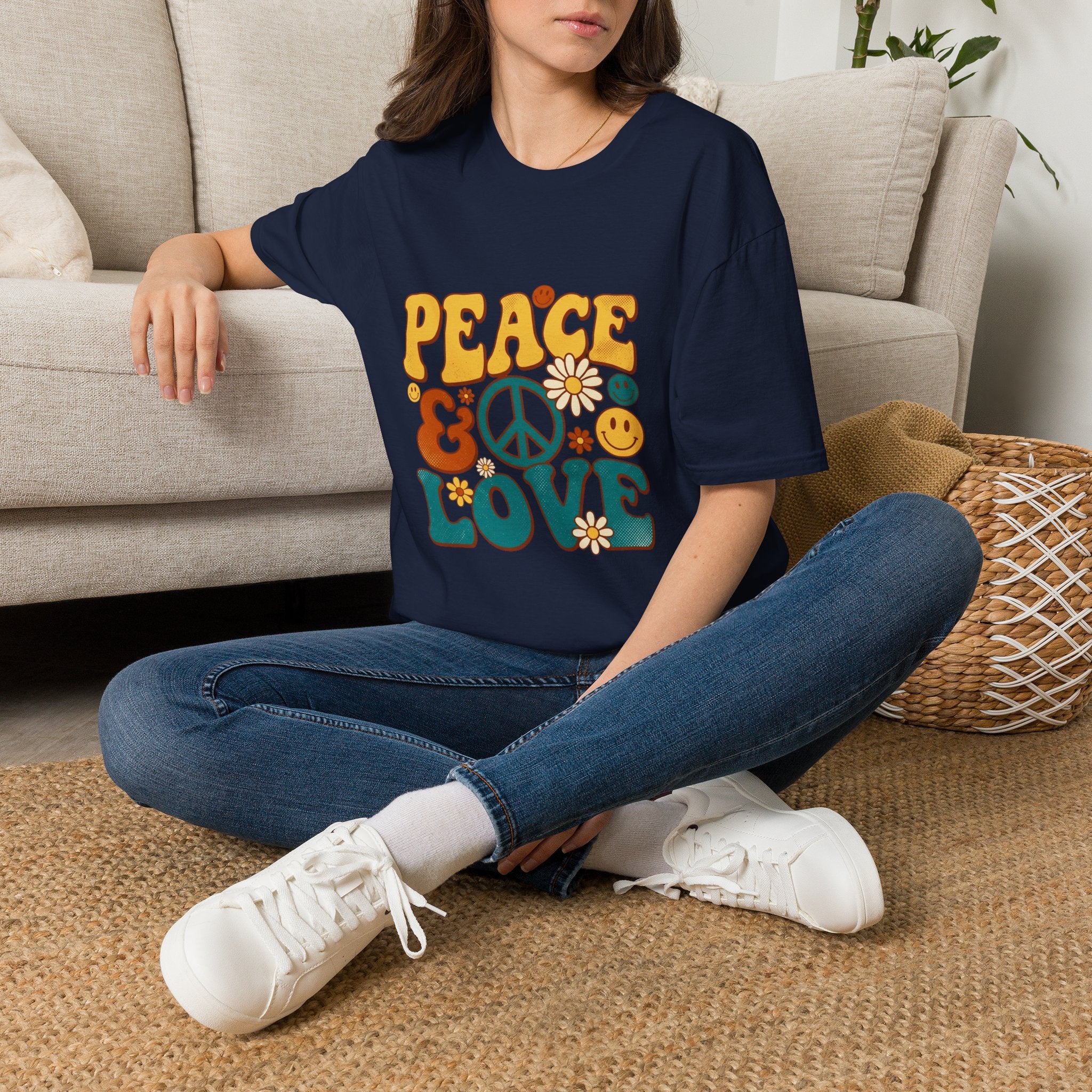 Peace & Love Retro T-Shirt