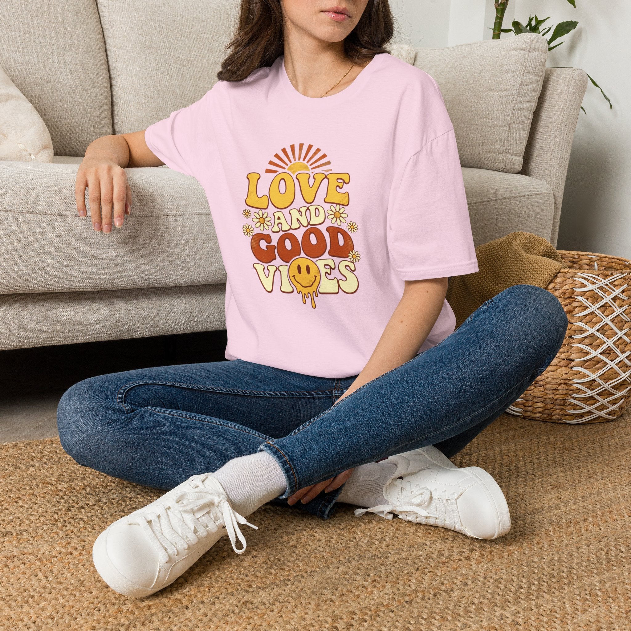 Love and Good Vibes Retro T-Shirt